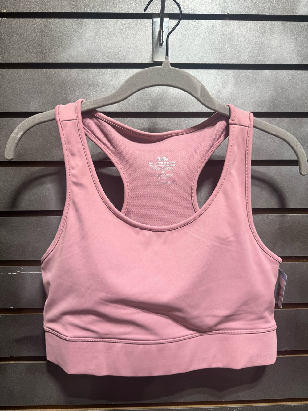 New! Zenana Women's Light Rose Athletic Removable Padding Sports Bra